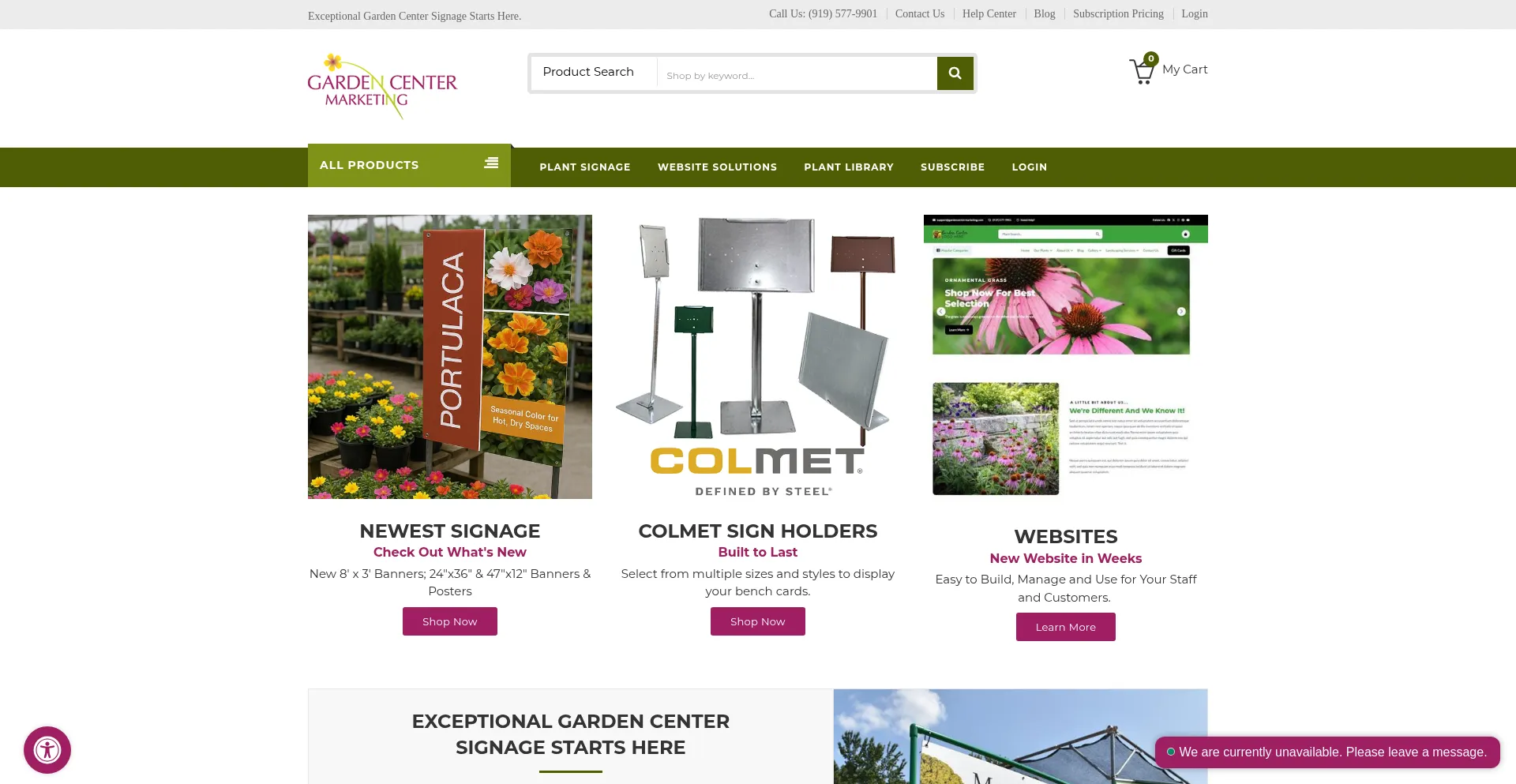 Website screenshot of Gardencentermarketing.com