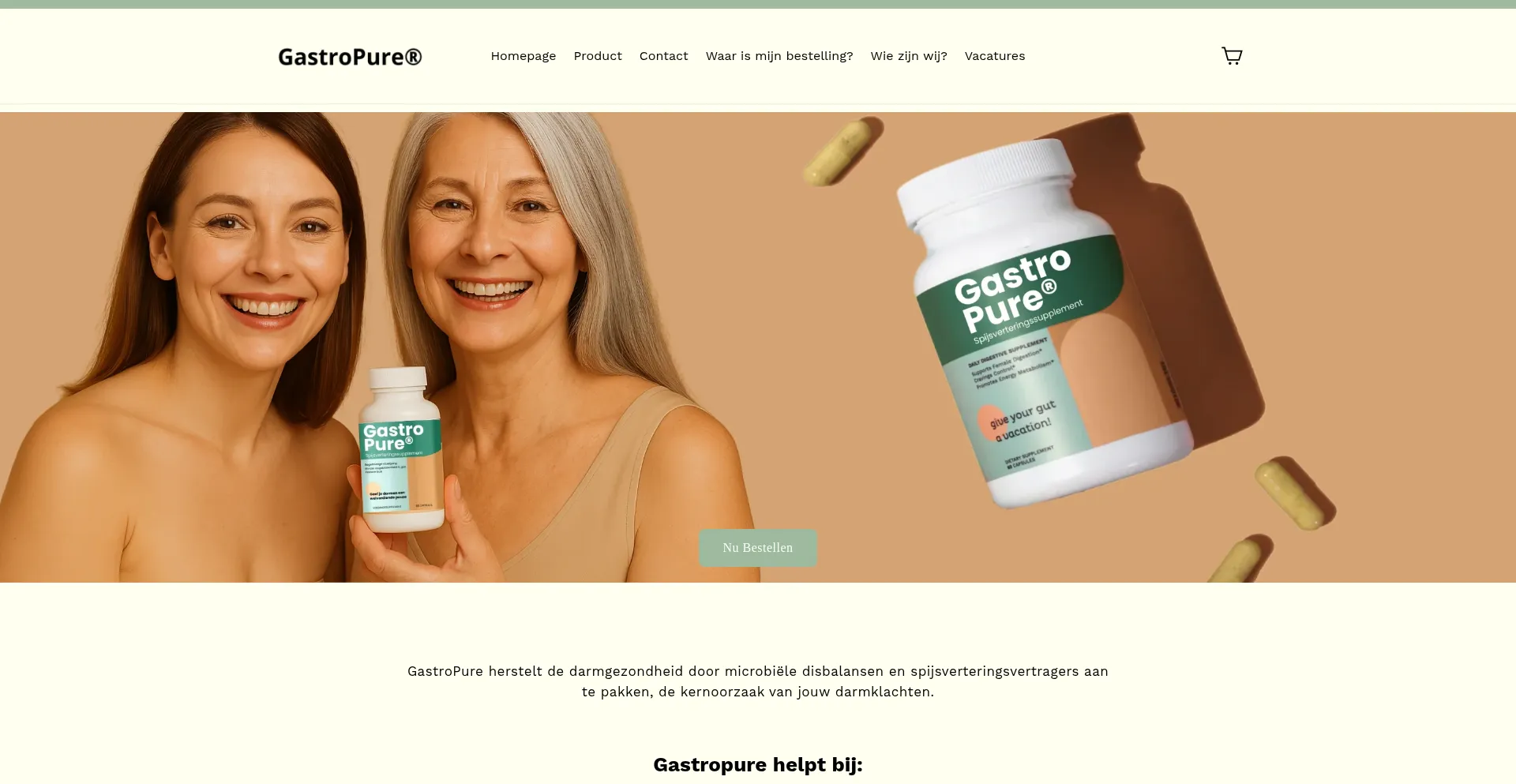 Website screenshot of Gastropure.eu