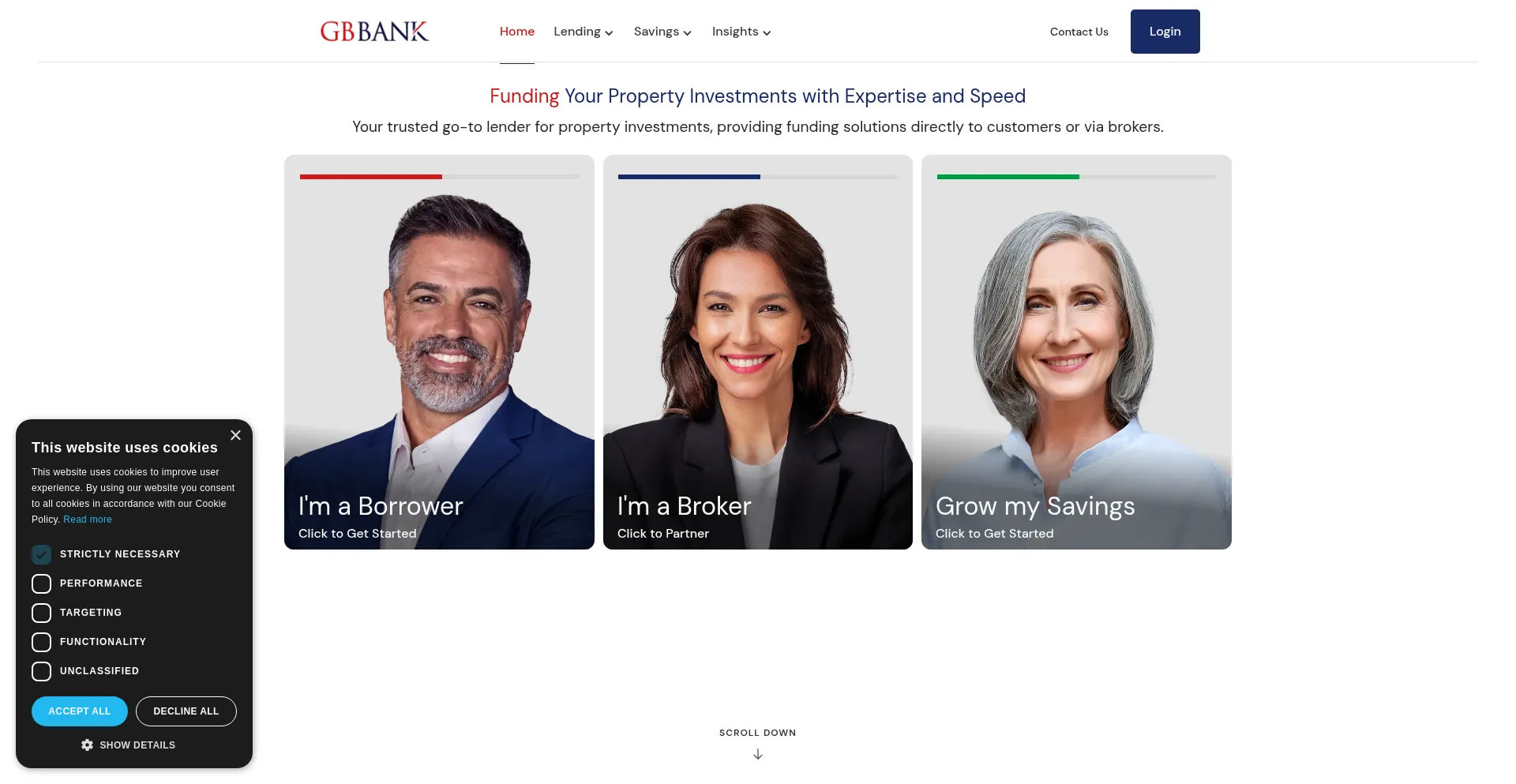 Website screenshot of Gbbank.co.uk