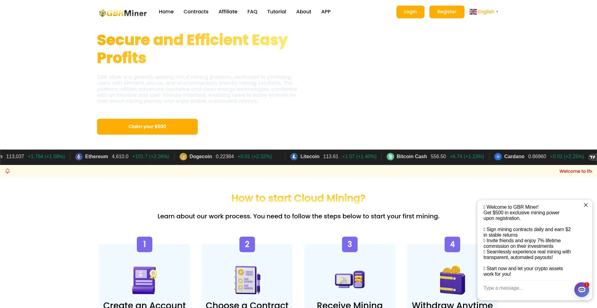 Website screenshot of Gbrbtc.net