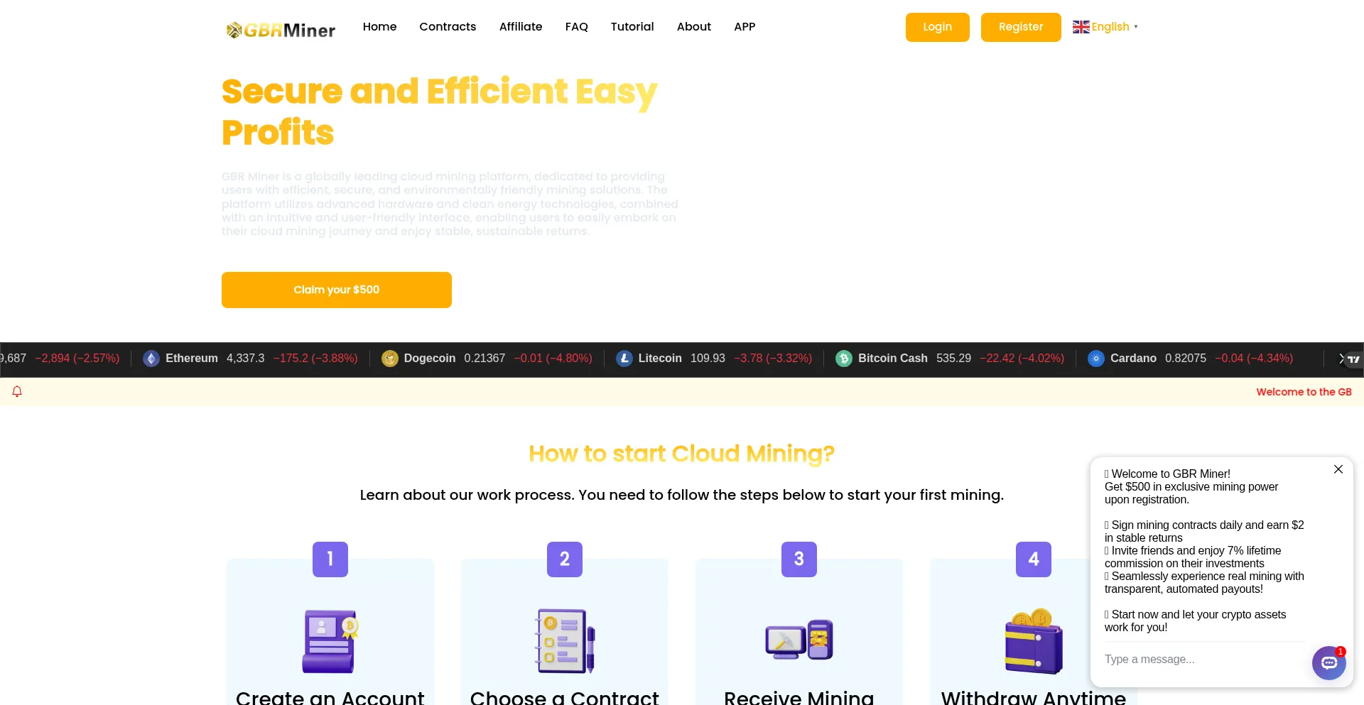 Website screenshot of Gbrminer.org