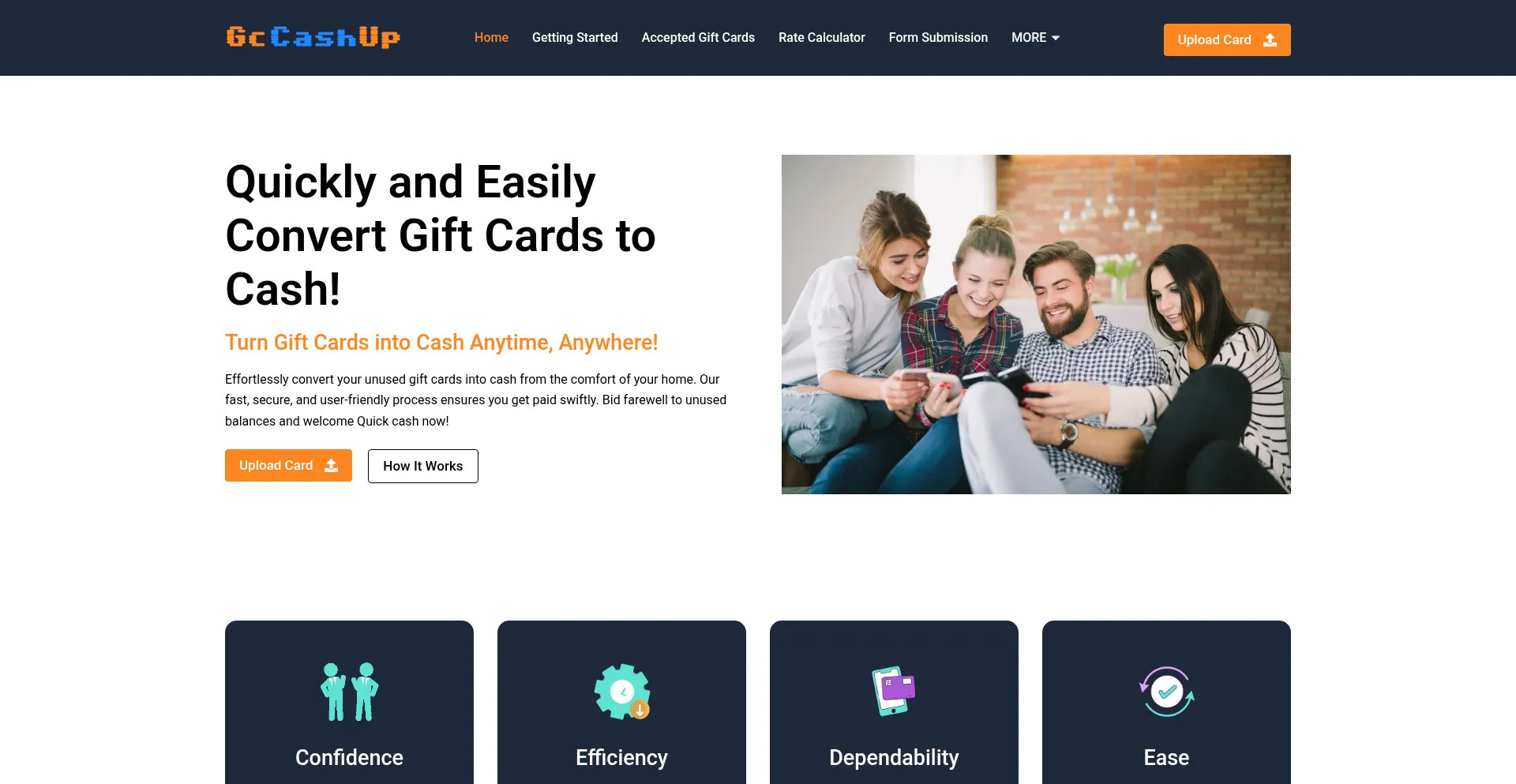 Gccashup.com Screenshot