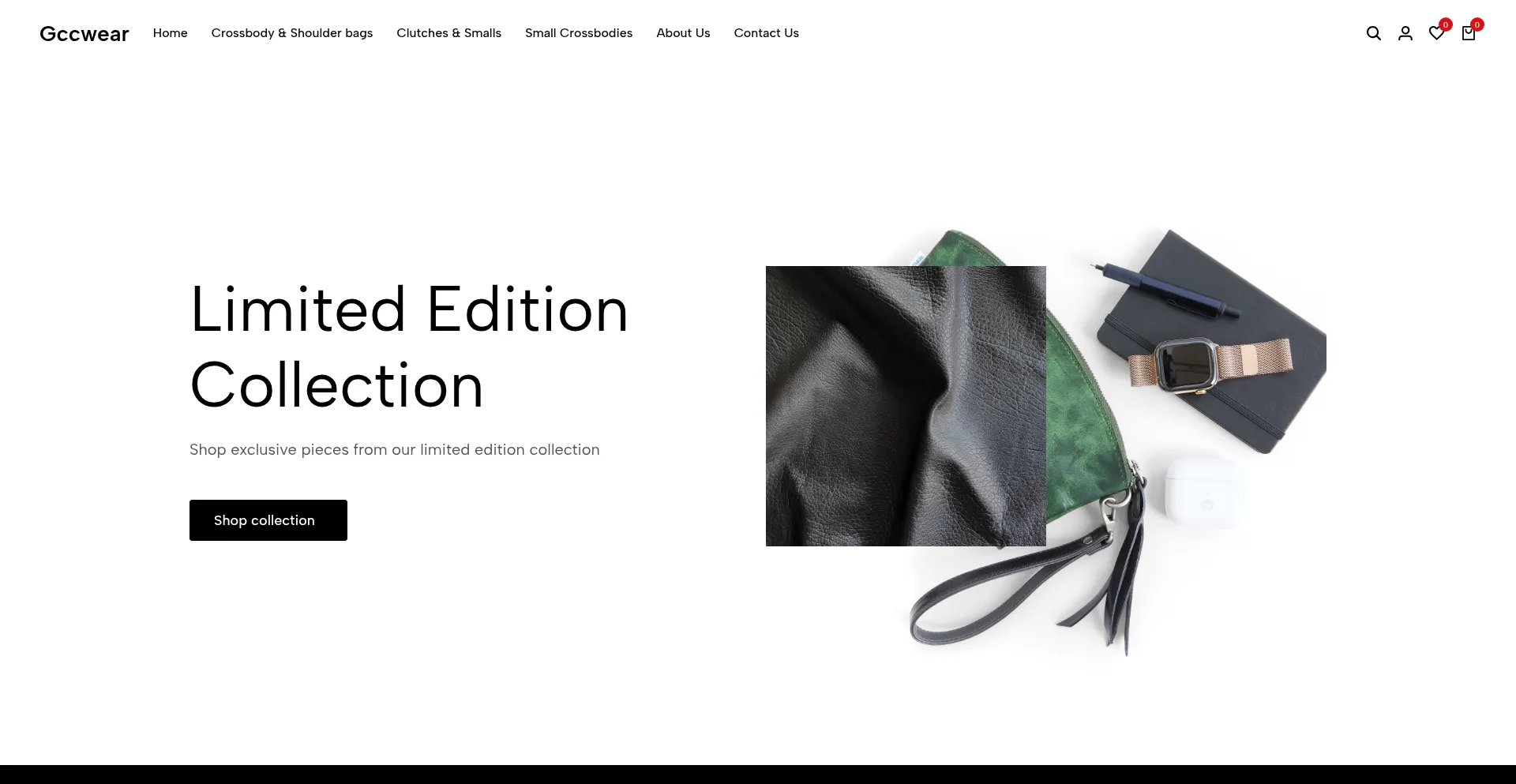 Website screenshot of Gccwear.com
