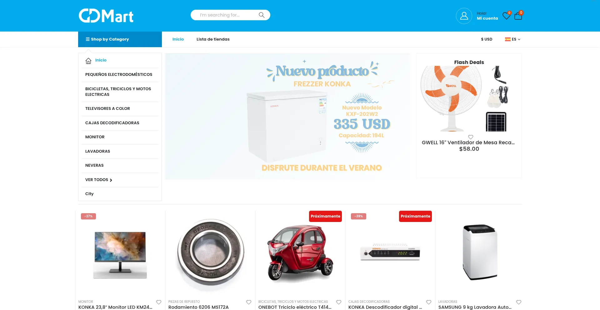 Website screenshot of Gd-mart.com