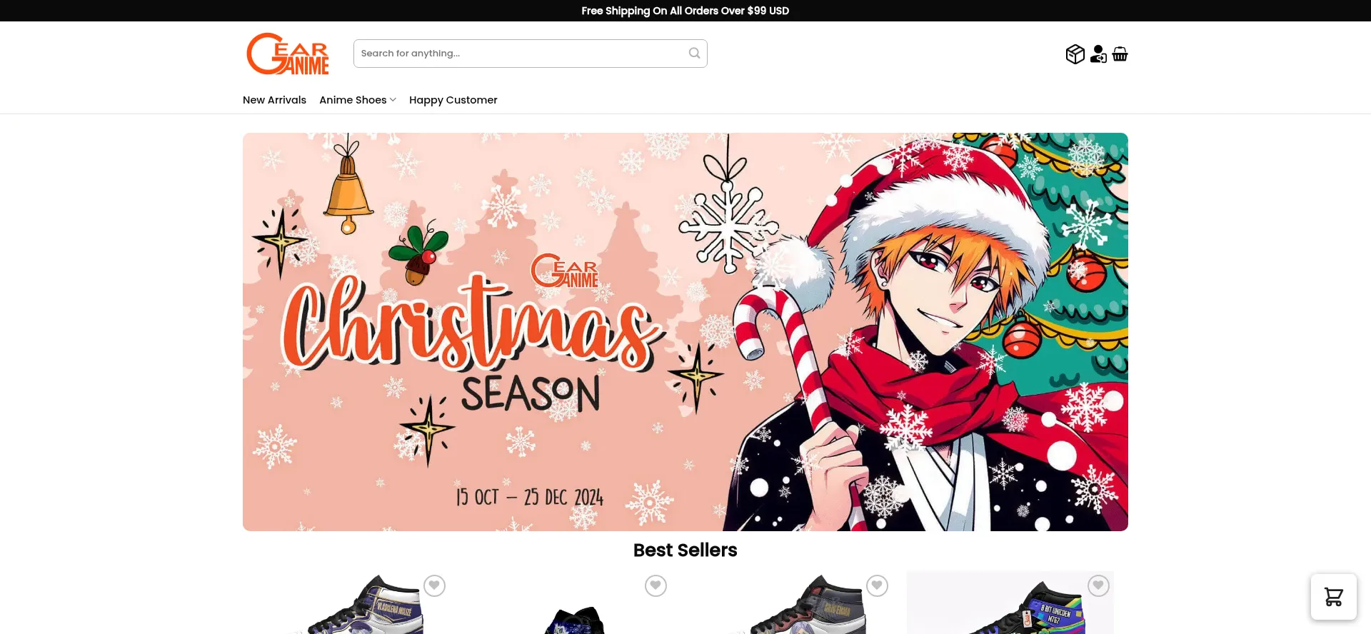 Website screenshot of Gearanime.co