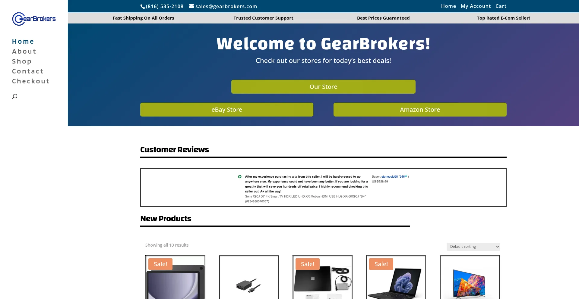 Website screenshot of Gearbrokers.com