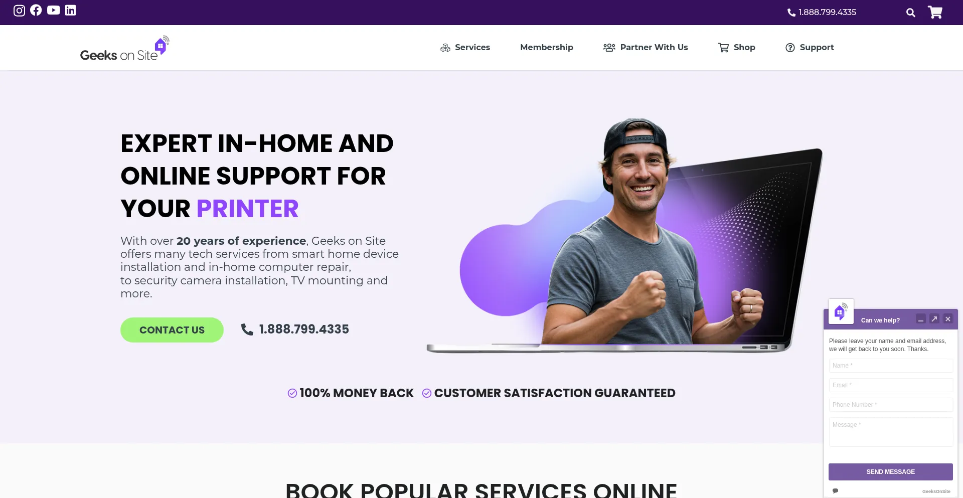 Website screenshot of Geeksonsite.com