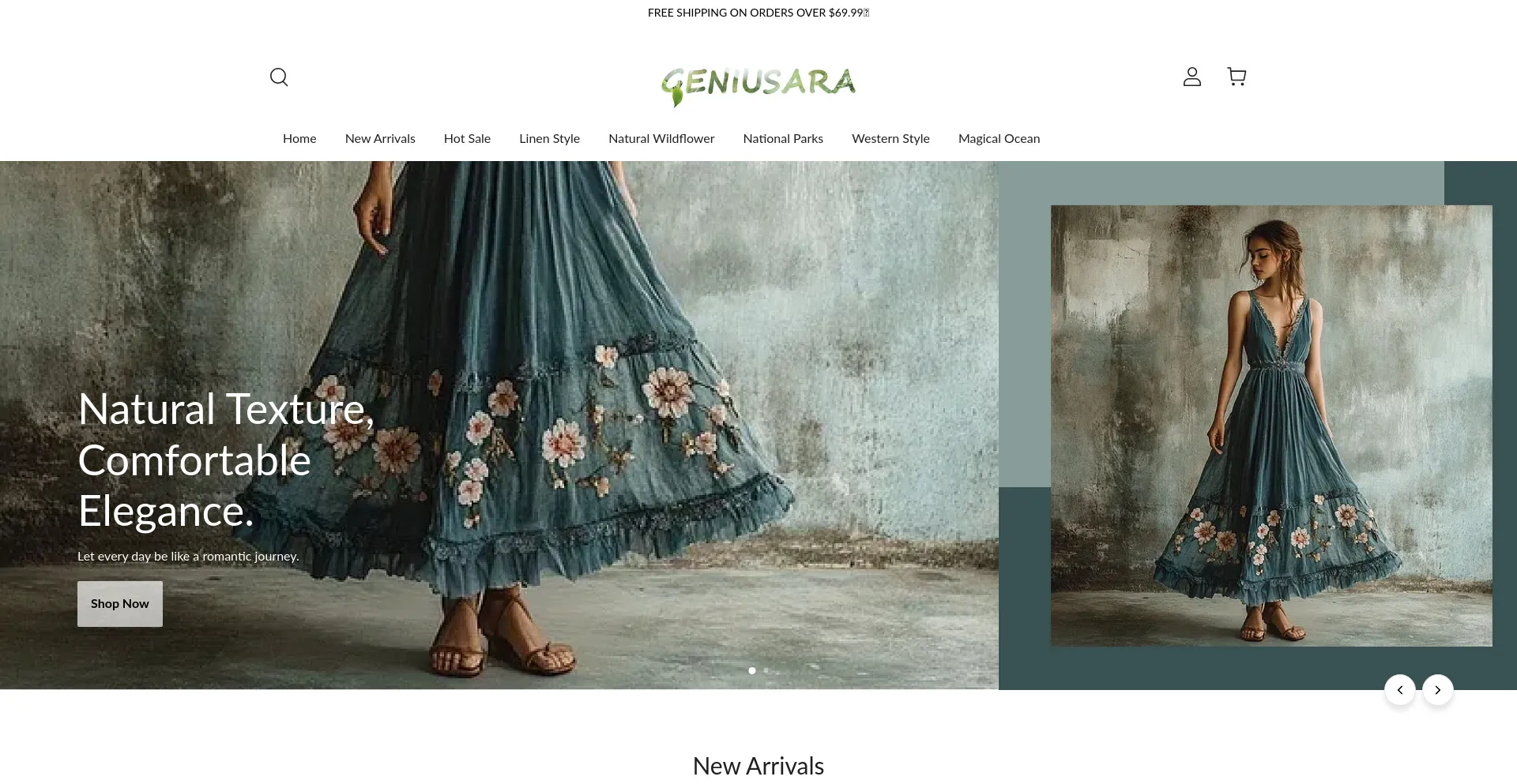 Website screenshot of Geniusara.com