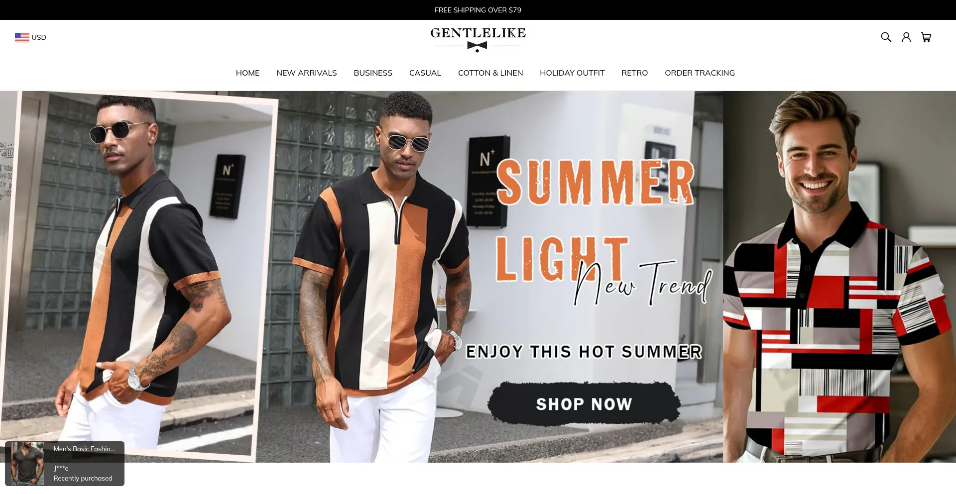 Website screenshot of Gentlelike.com