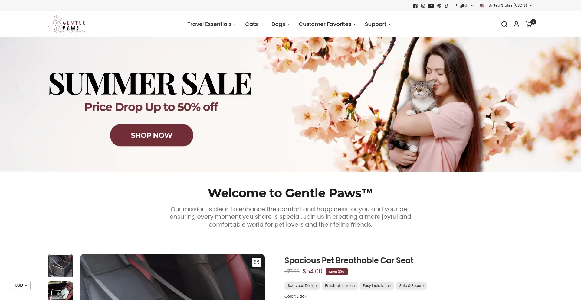 Gentlepawsupplies.com Screenshot