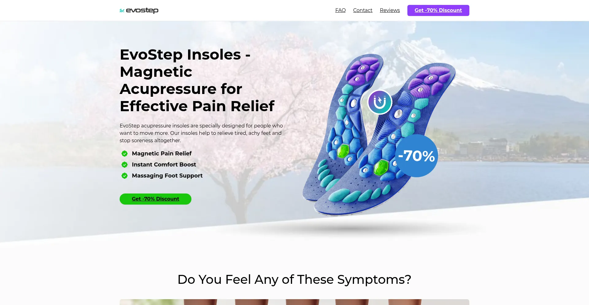 Website screenshot of Get-evostep.com