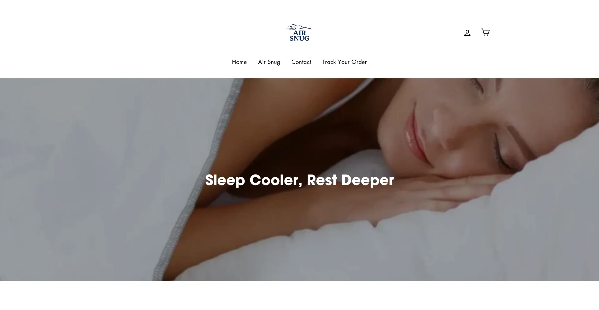 Website screenshot of Getairsnug.com