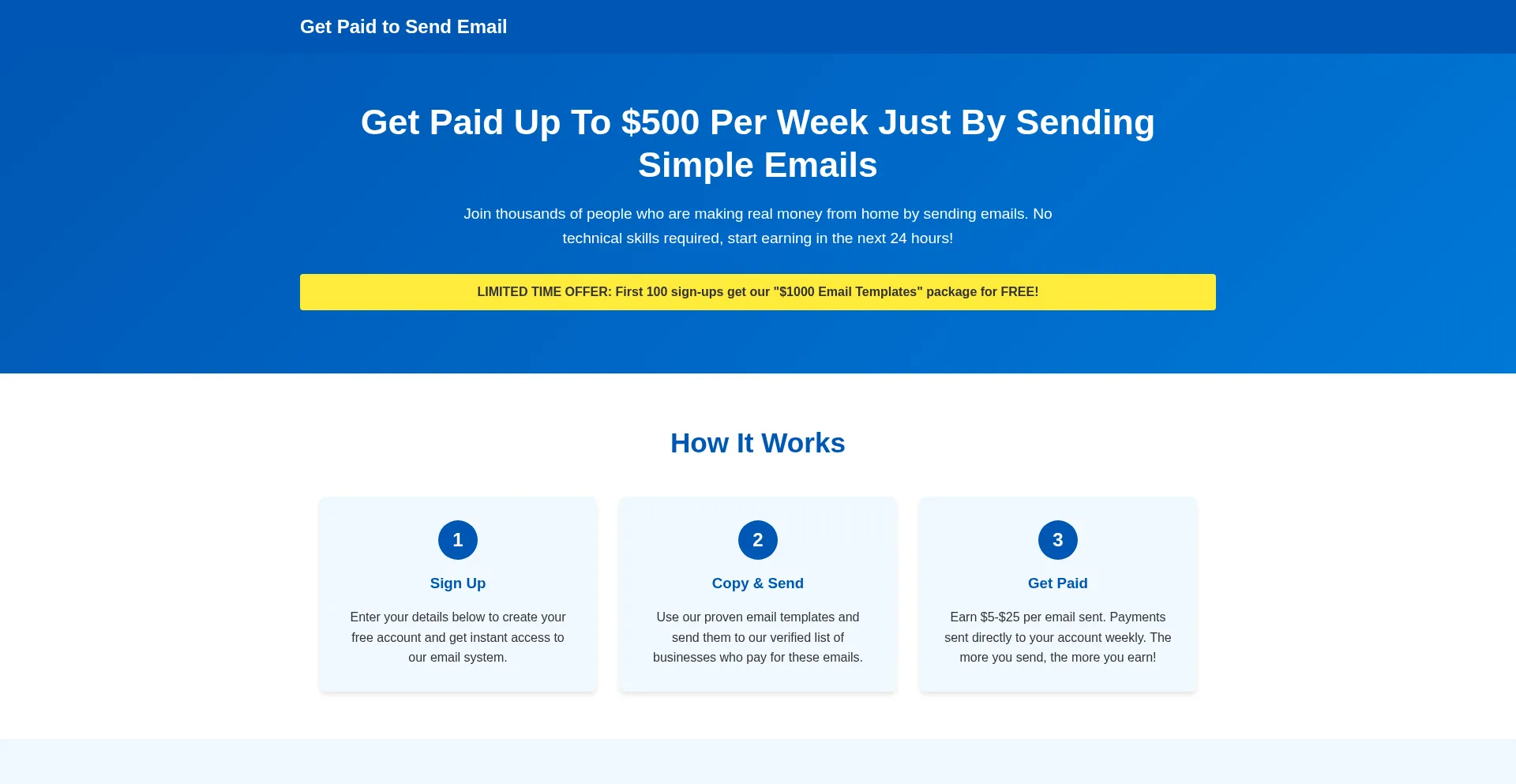 Getpaidtosendemail.com est-il Sûr et Fiable ?