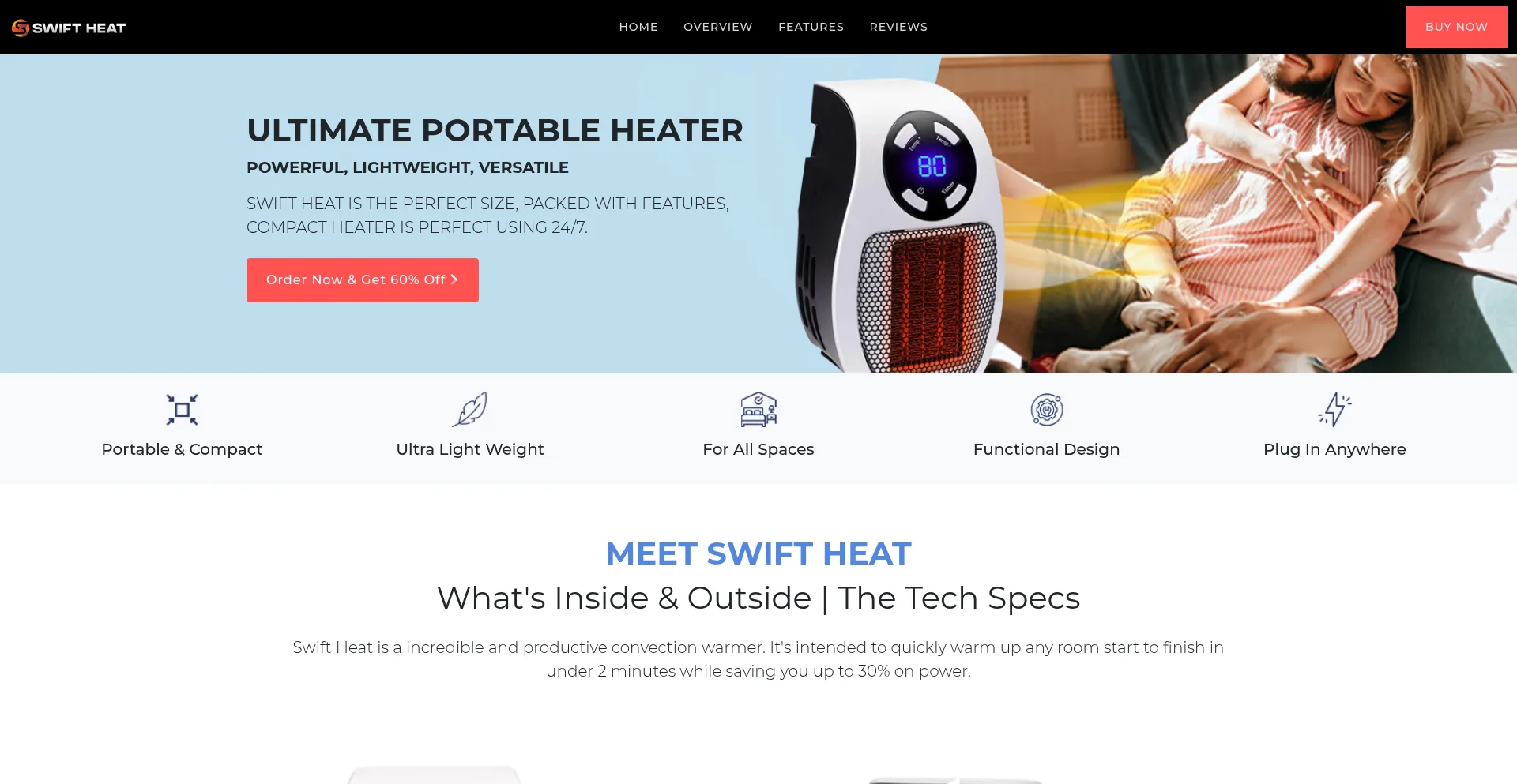 Website screenshot of Getswiftheat.com