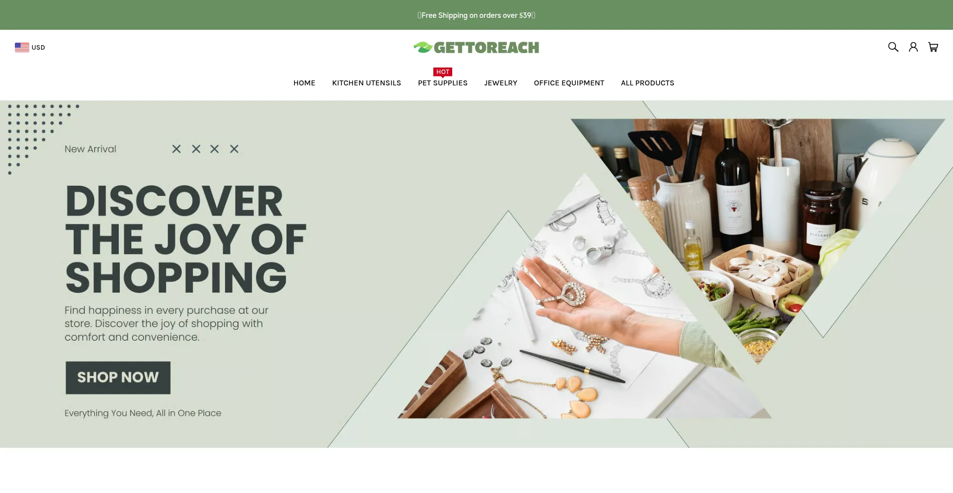 Website screenshot of Gettoreach.com