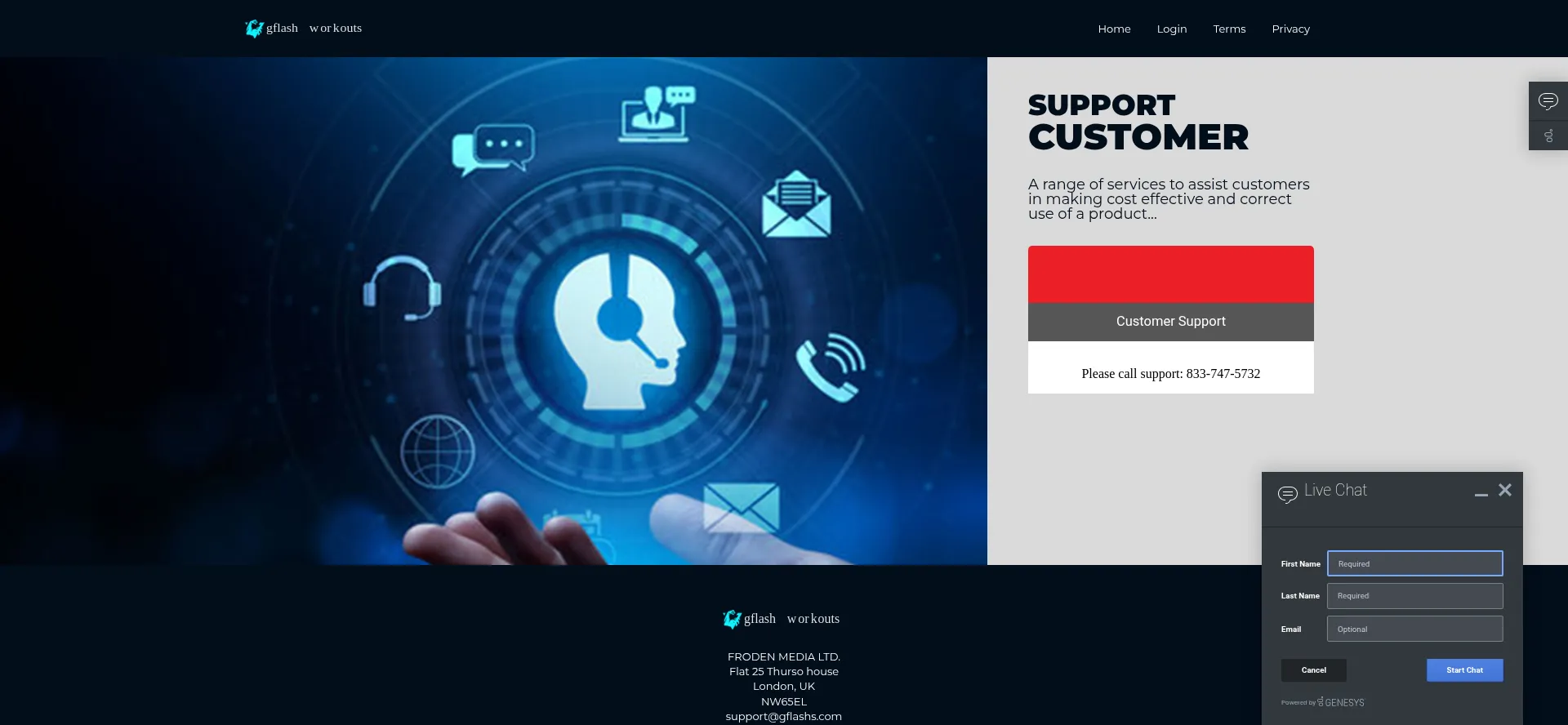 Website screenshot of Gflashs.com