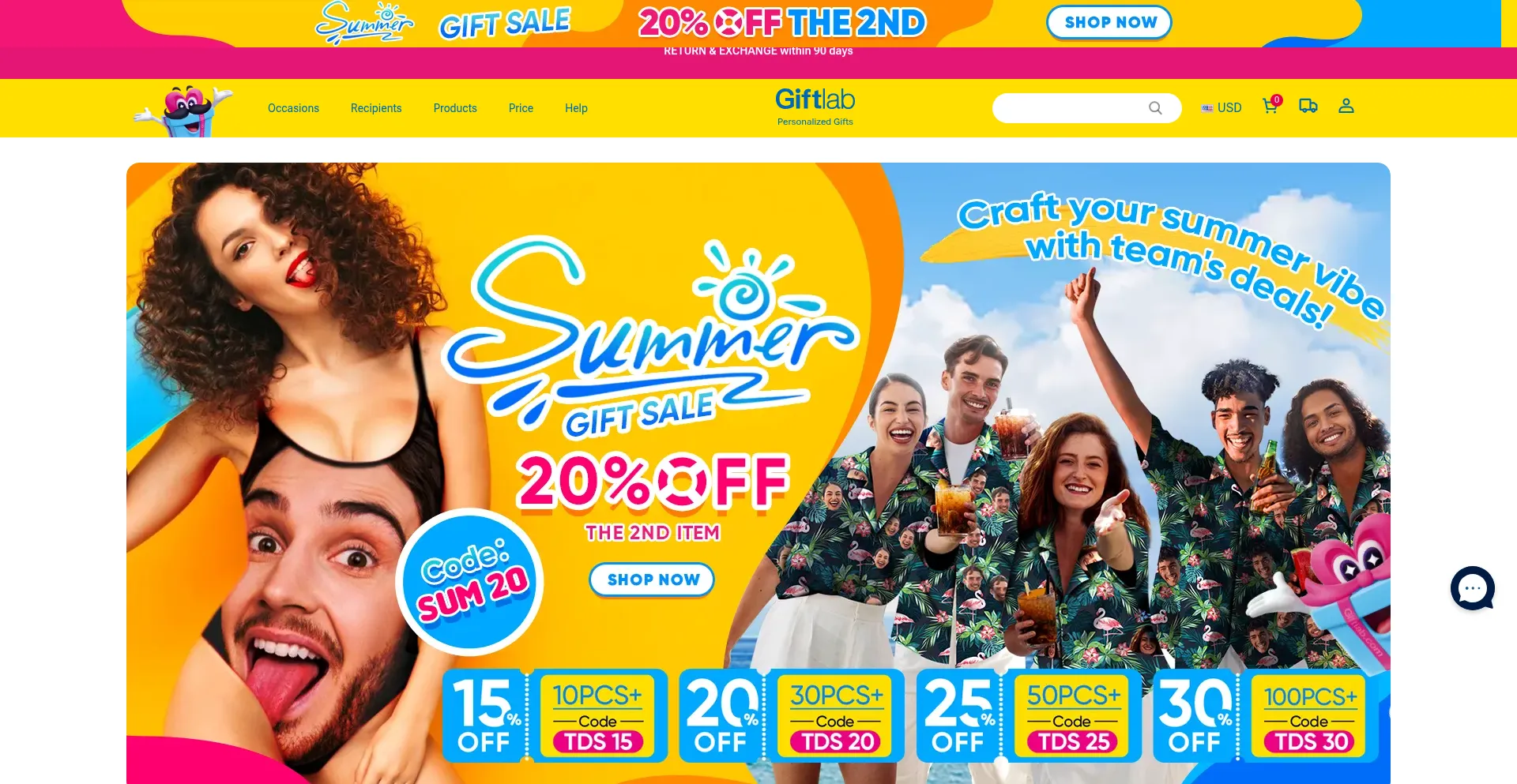 Website screenshot of Giftlab.com