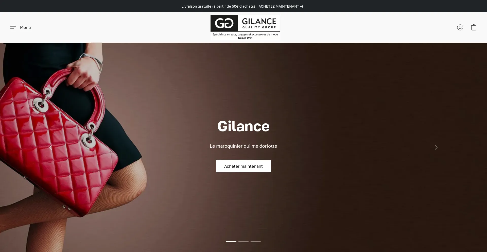 Website screenshot of Gilance.shop