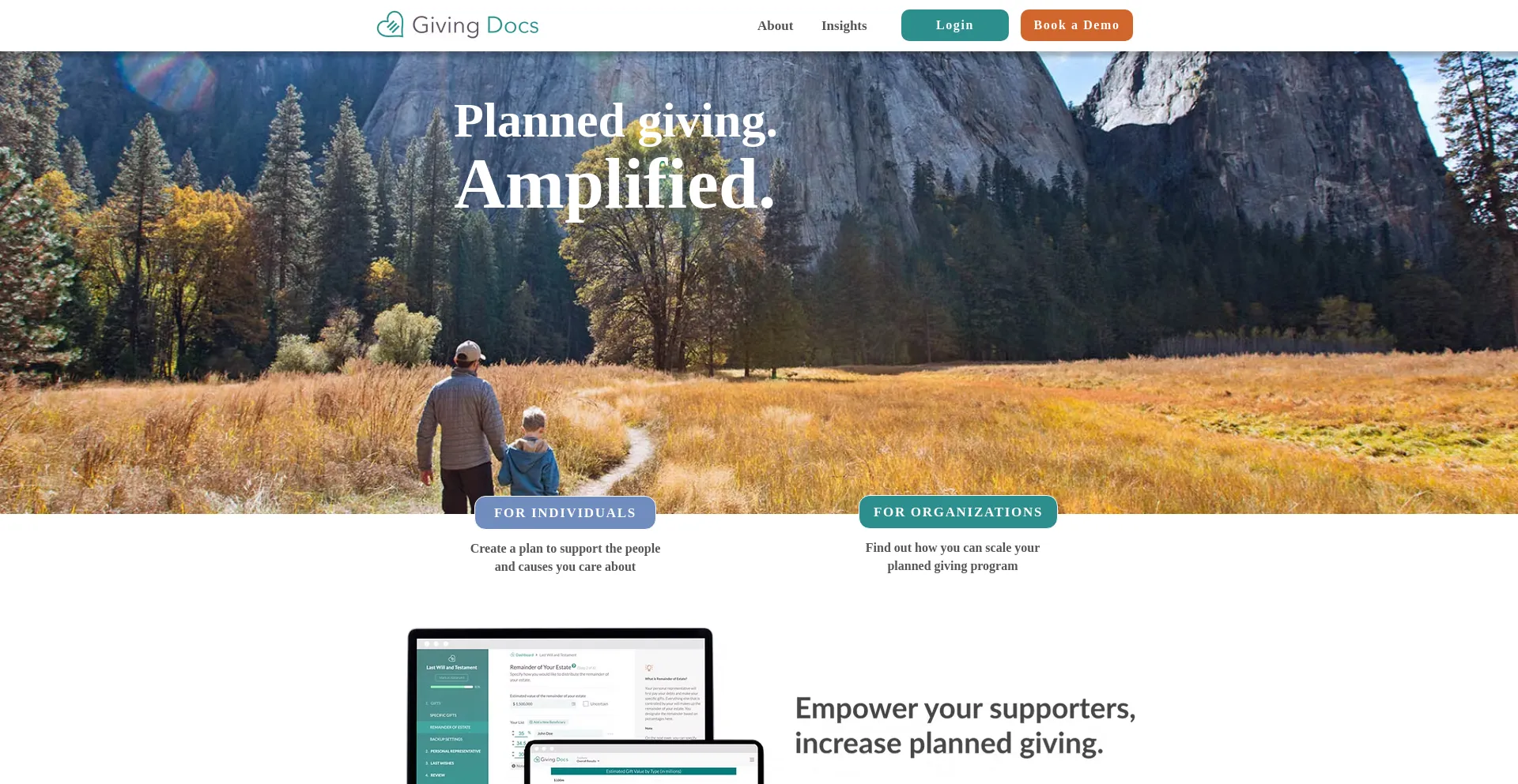 Website screenshot of Givingdocs.com