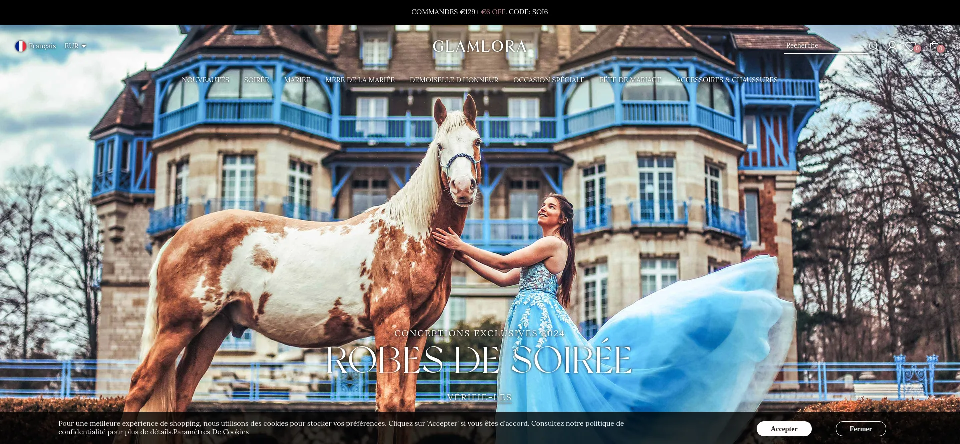 Website screenshot of Glamlora.fr