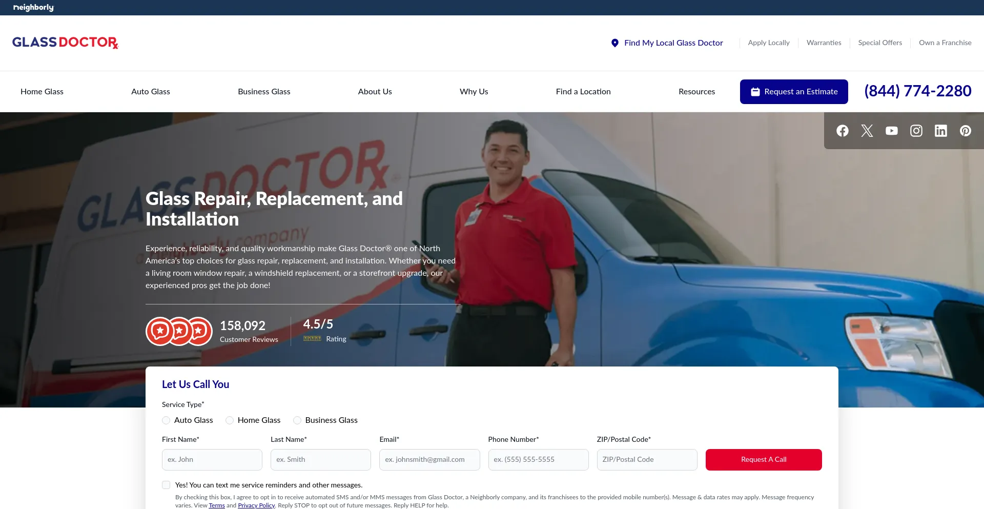 Website screenshot of Glassdoctor.com
