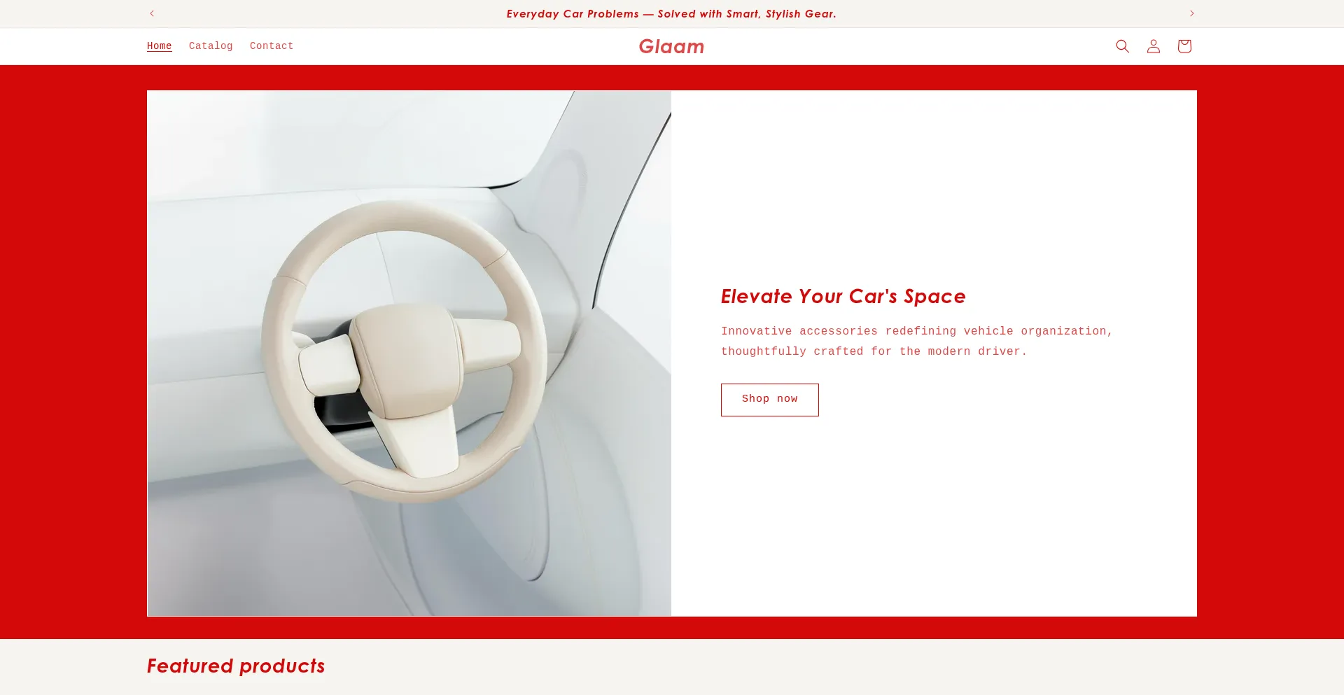 Website screenshot of Gleamglaam.myshopify.com