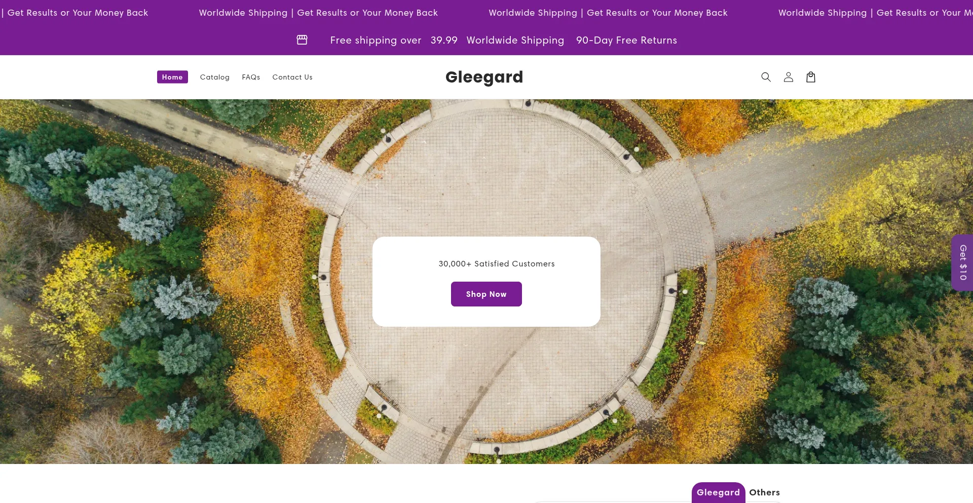 Website screenshot of Gleegard.com