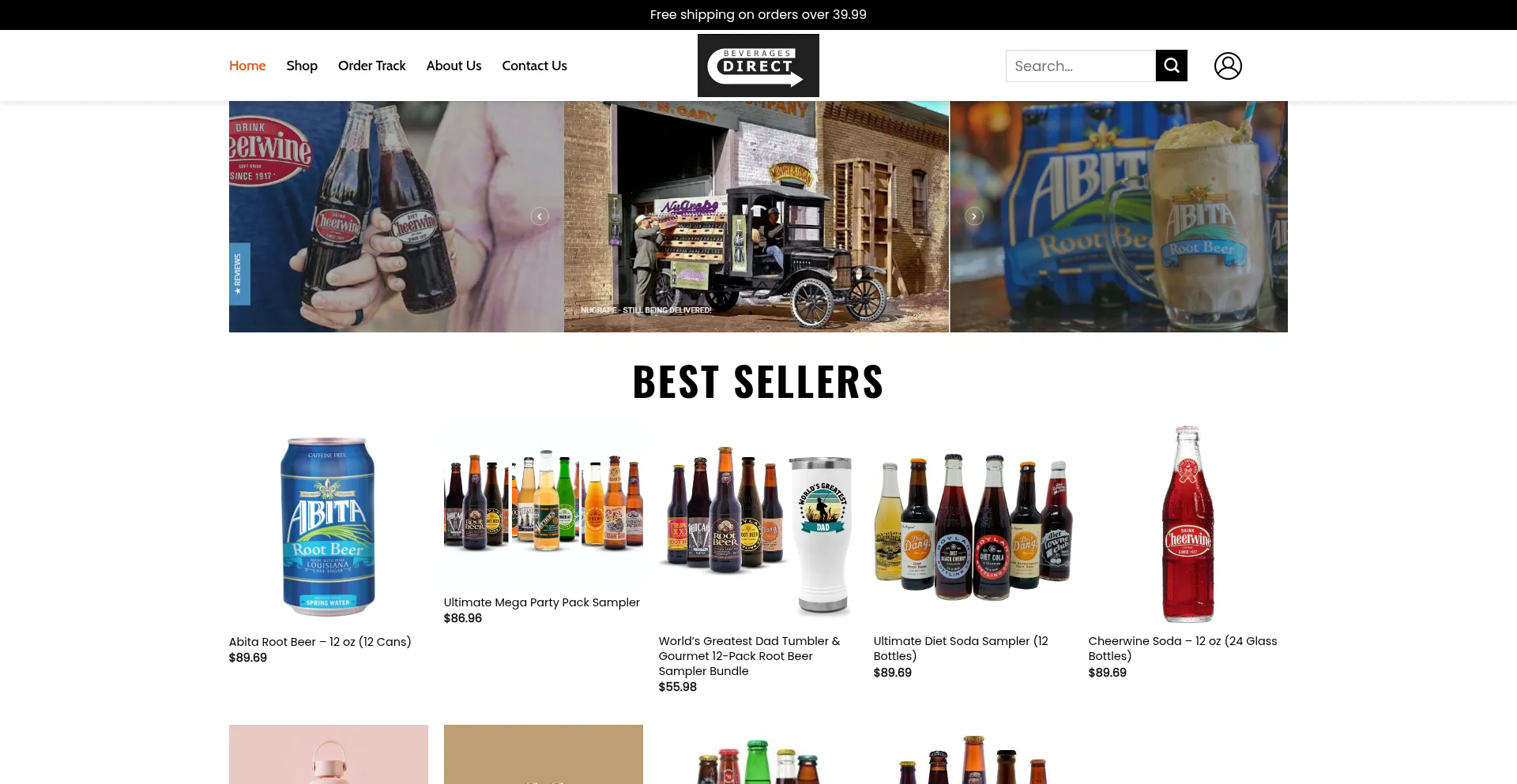 Website screenshot of Globalbeveragesdirect.shop