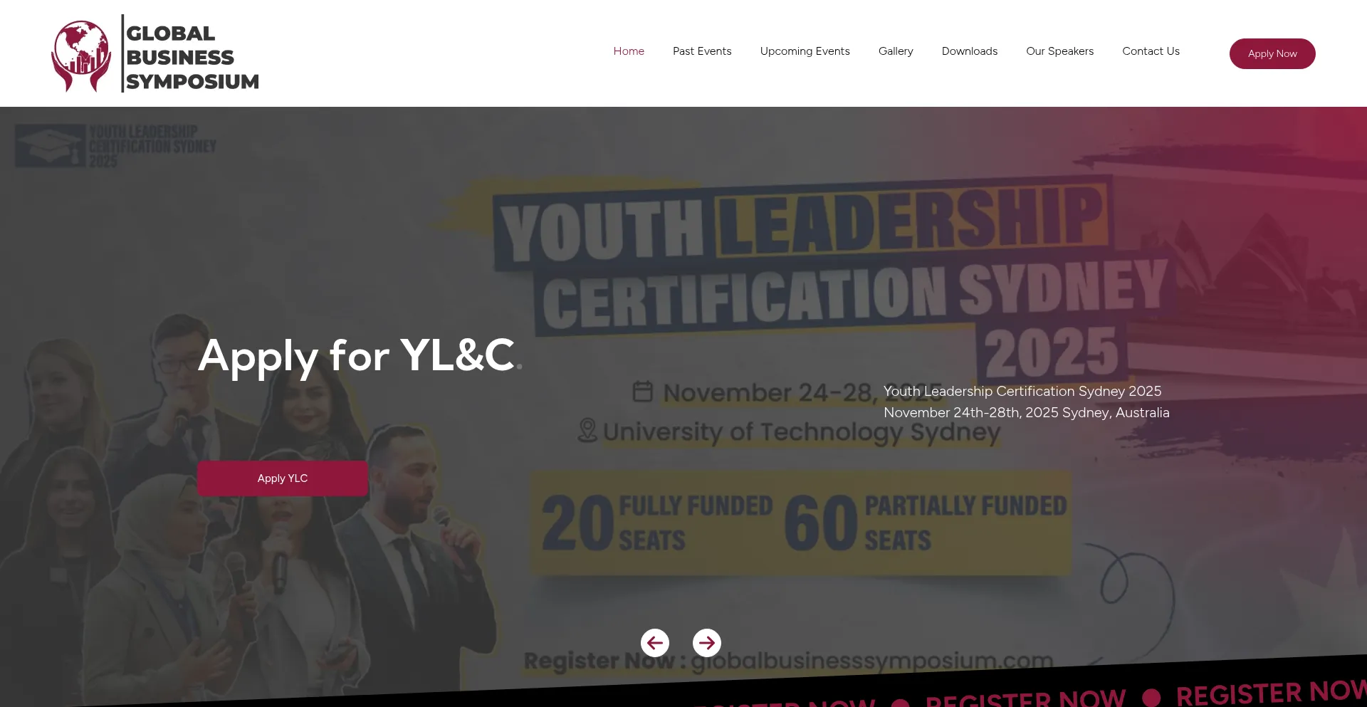 Website screenshot of Globalbusinesssymposium.com