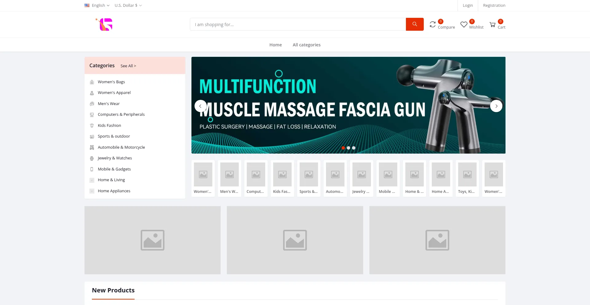 Website screenshot of Globoomarket.com