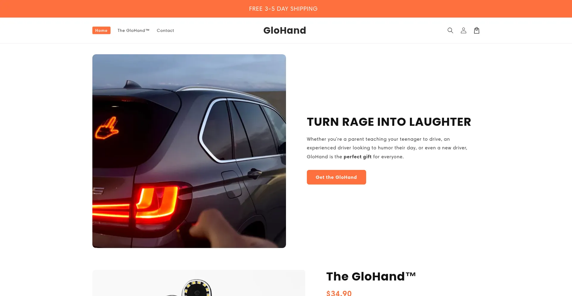 Website screenshot of Glohand.co
