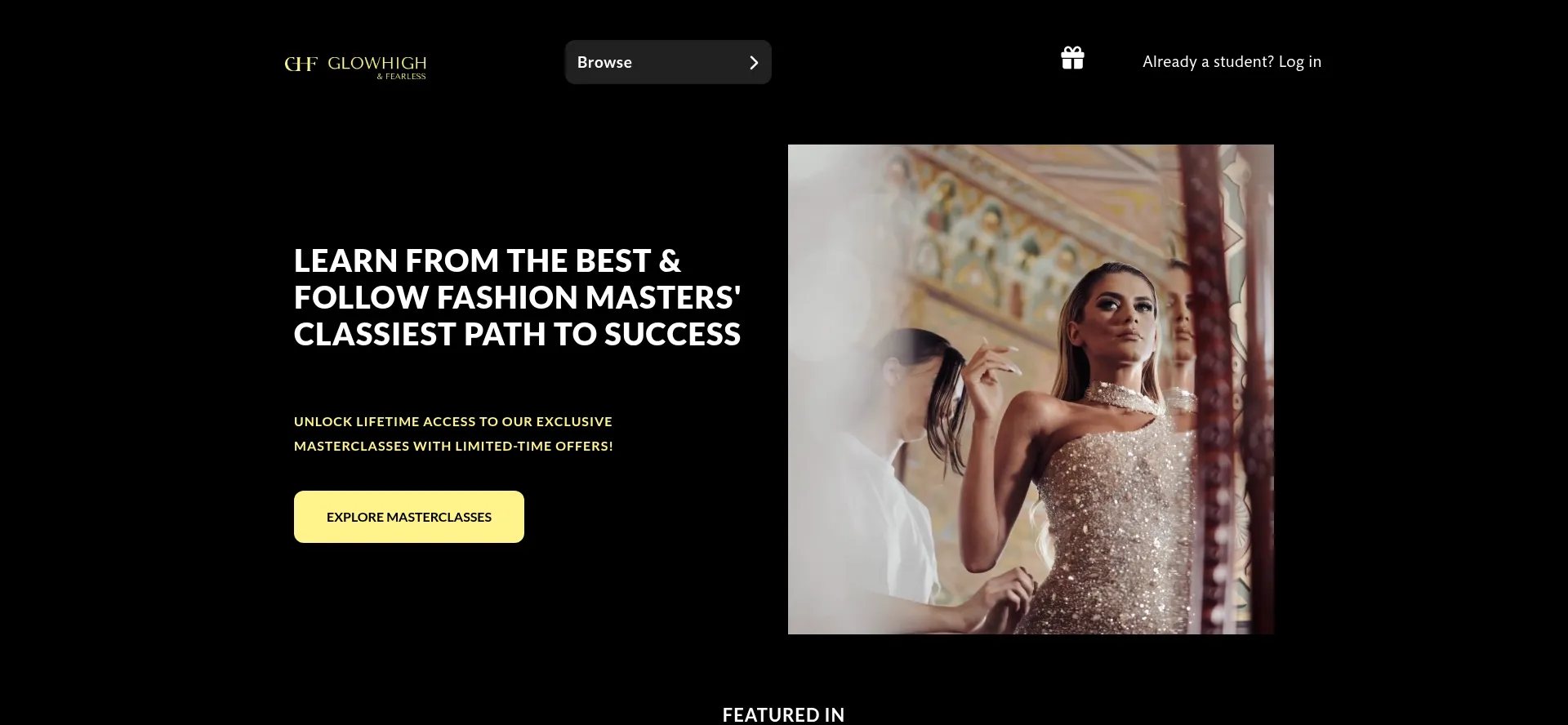 Website screenshot of Glowhigh.com
