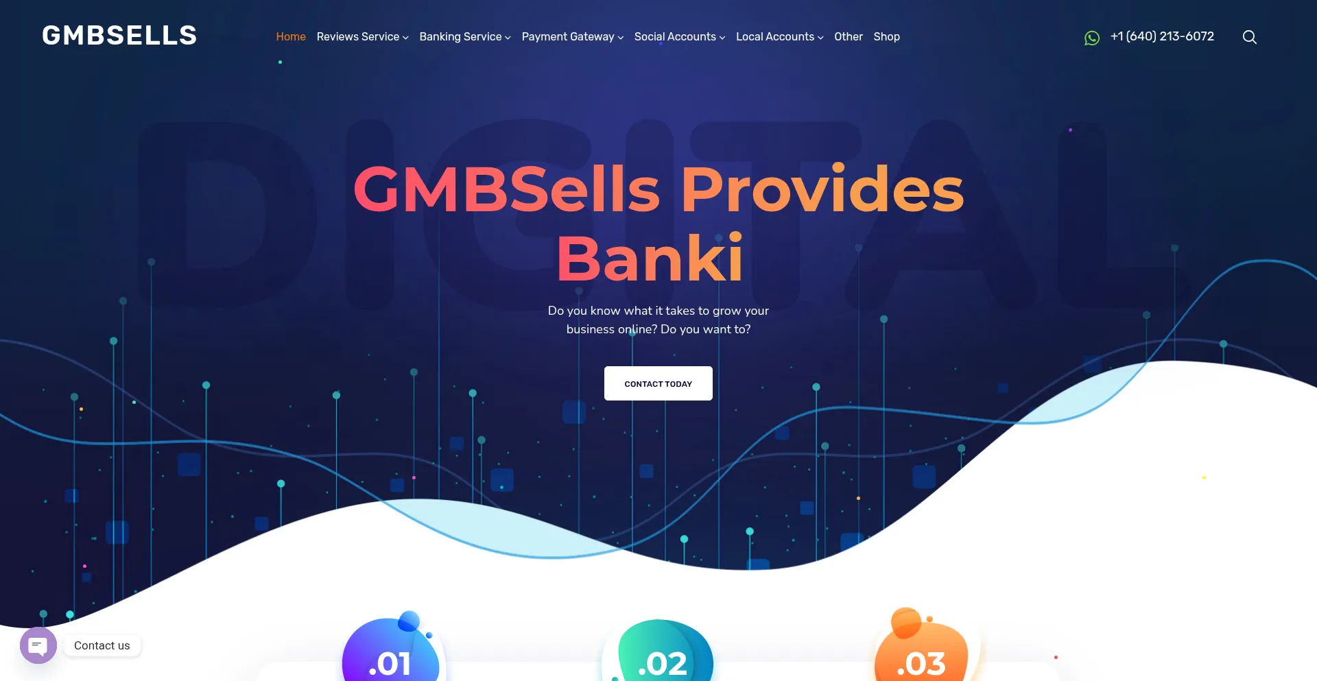 Website screenshot of Gmbsells.com