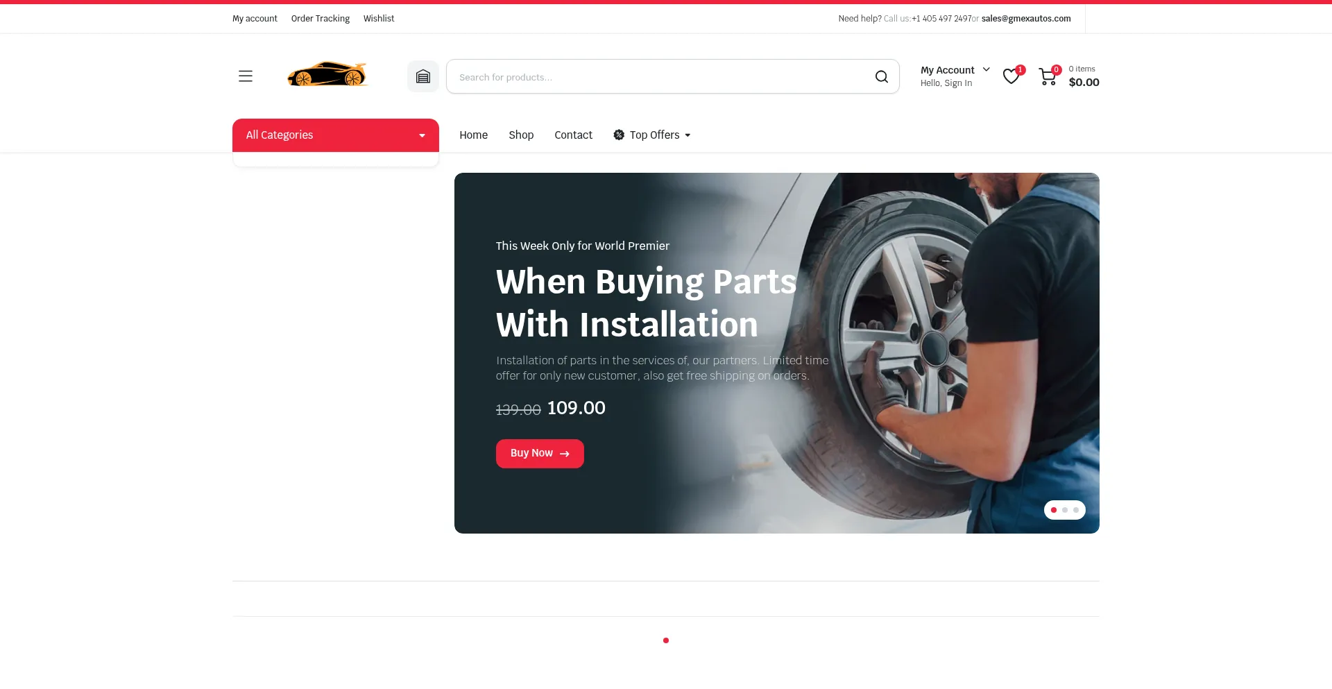 Website screenshot of Gmexautos.com