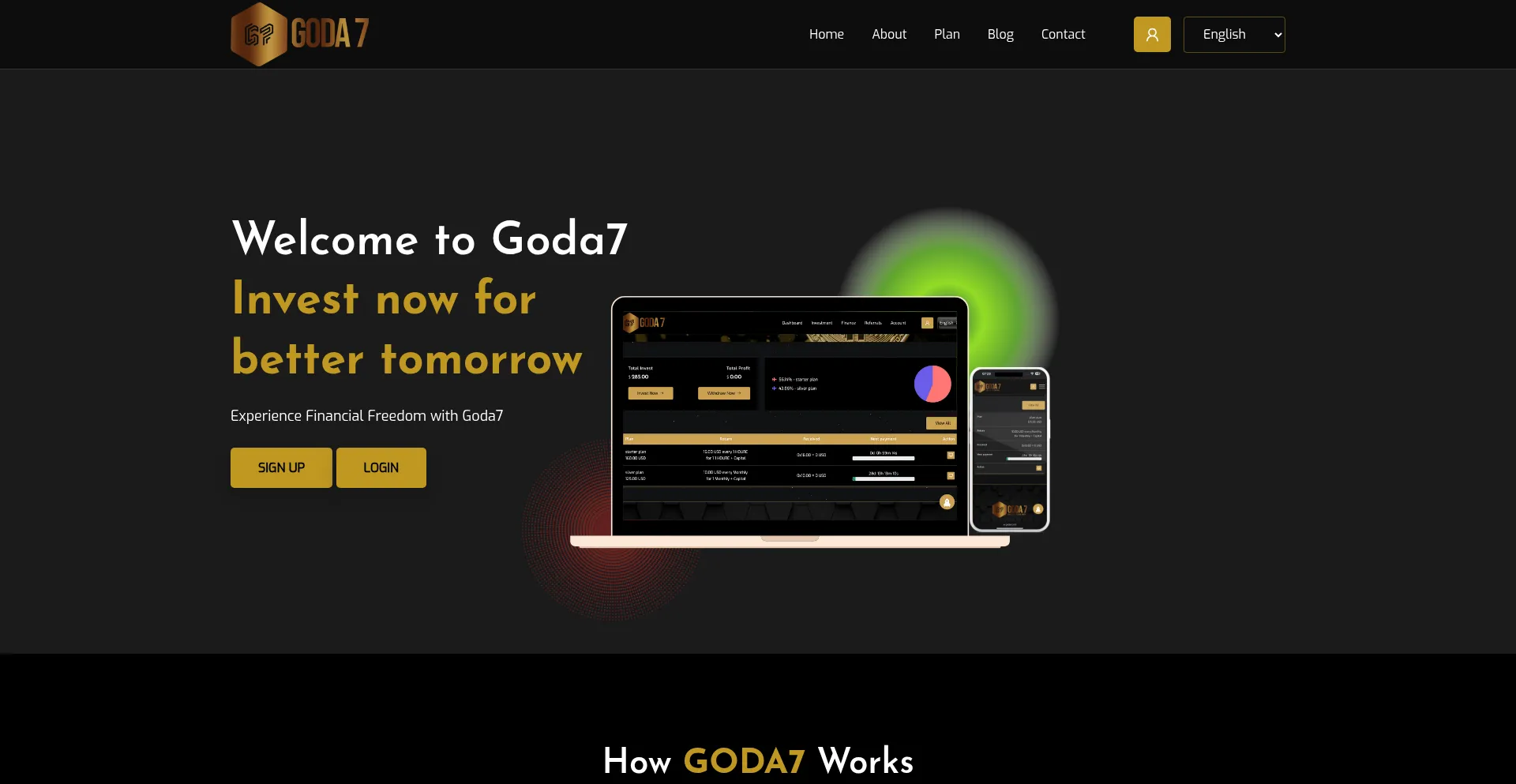 Website screenshot of Goda7.com