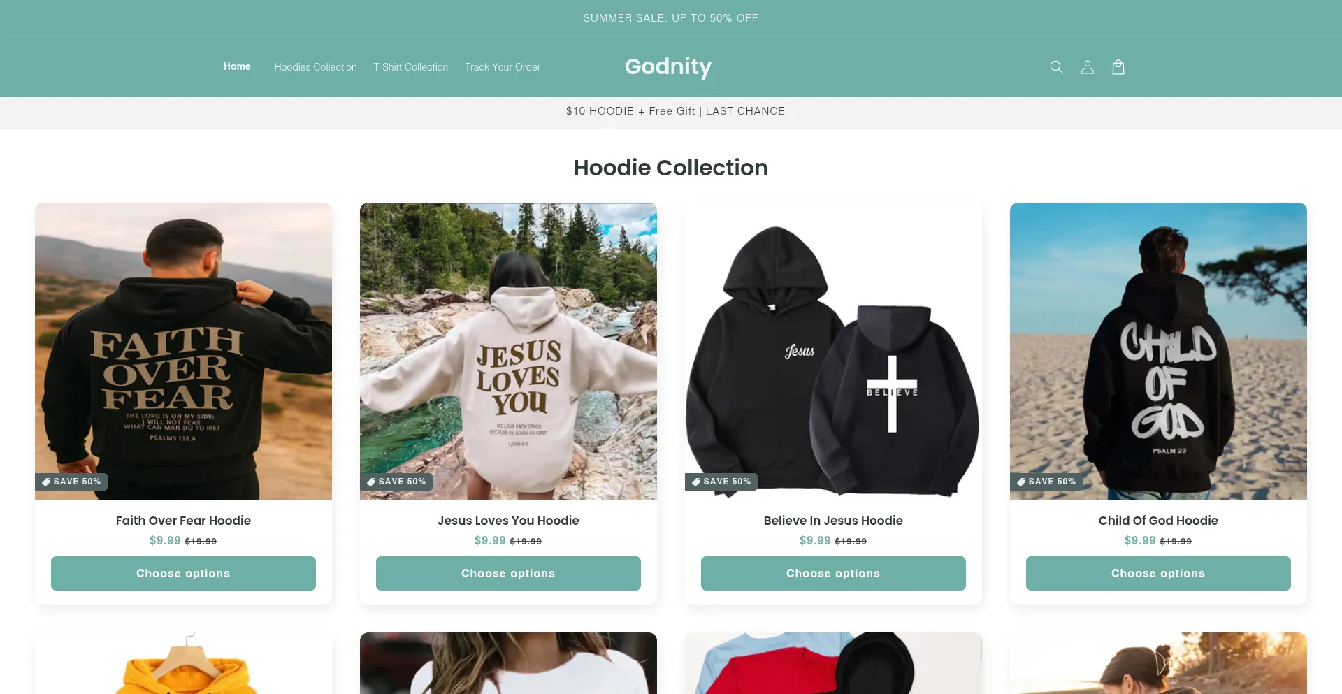 Website screenshot of Godnity.com