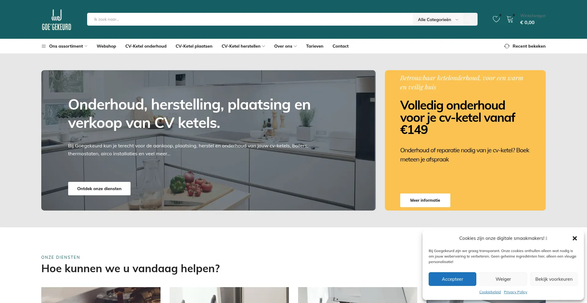 Website screenshot of Goegekeurd.be