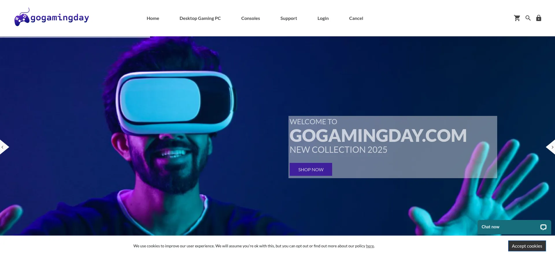 Website screenshot of Gogamingday.com