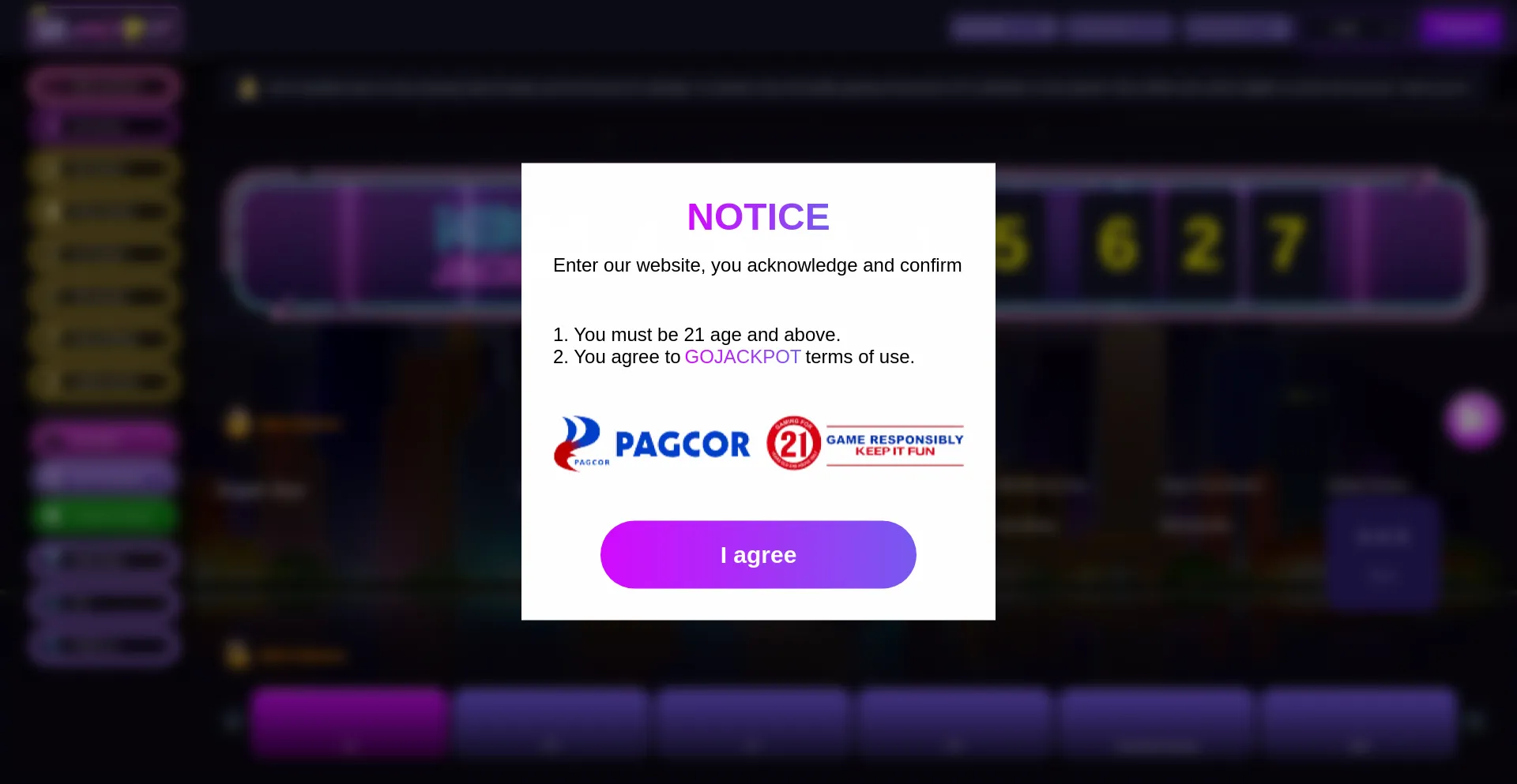 Website screenshot of Gojackpot.ph