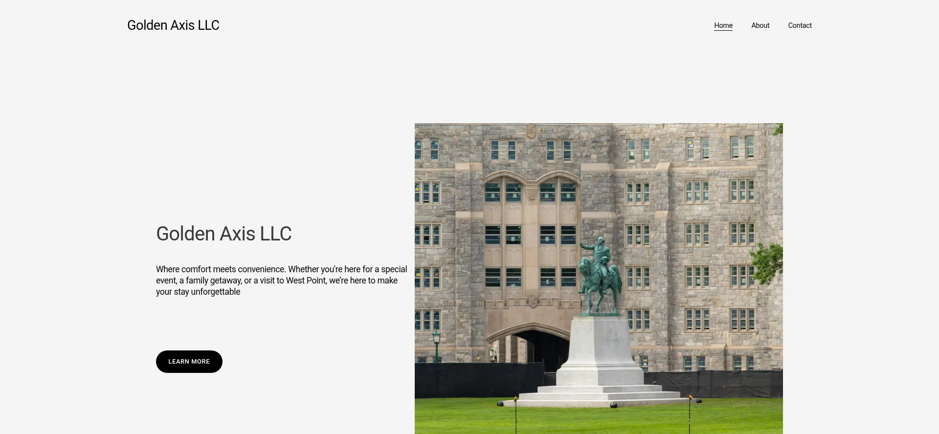 Website screenshot of Goldenaxisllc.com