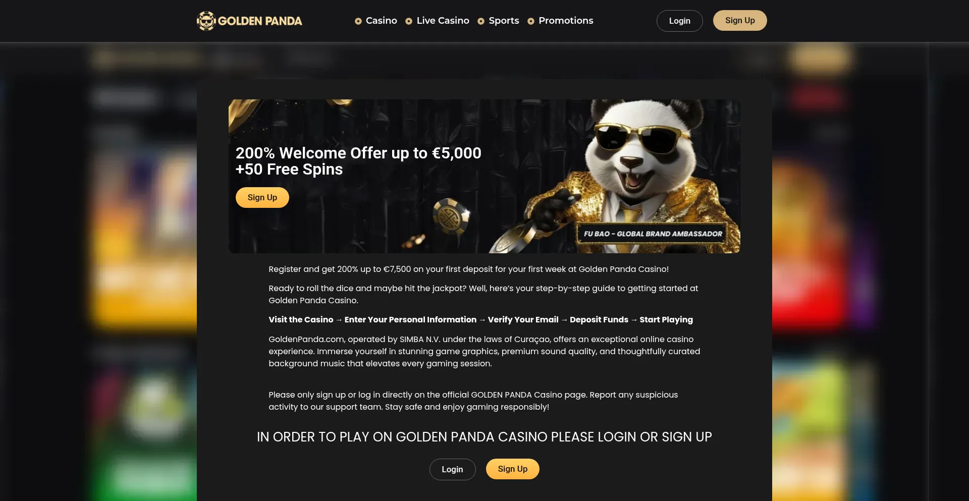 Goldenpanda-casino.co.uk Screenshot