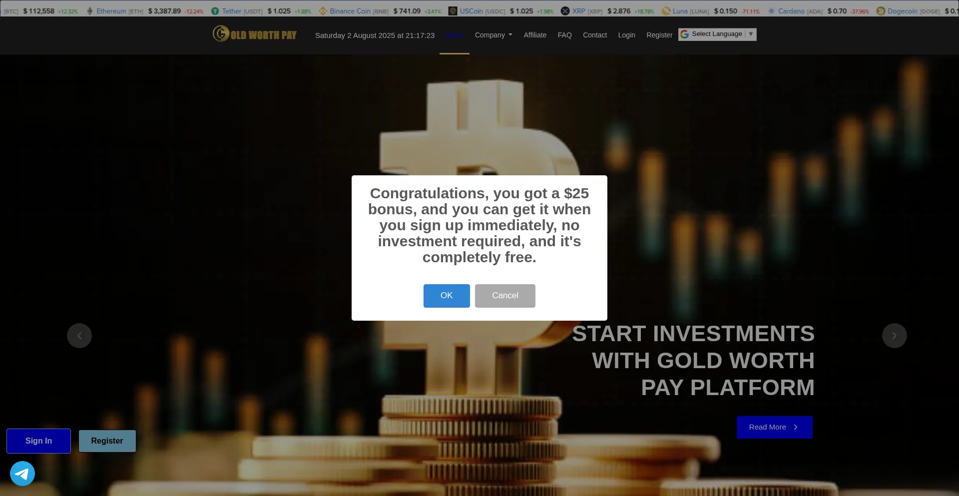 Website screenshot of Goldworthpay.com