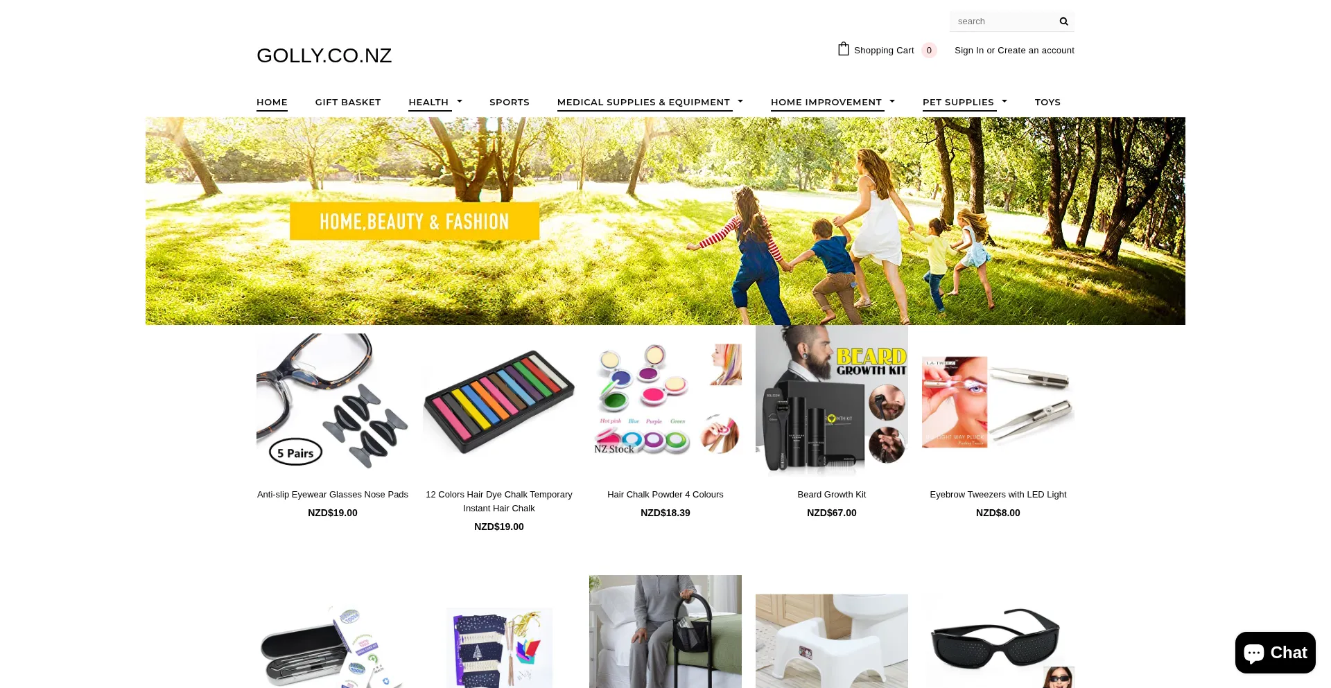 Website screenshot of Golly.co.nz