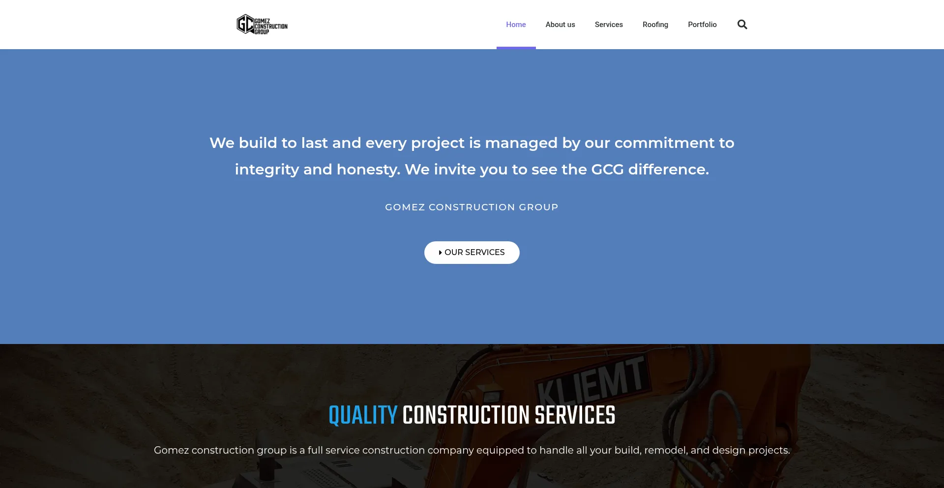Website screenshot of Gomezbuilt.com