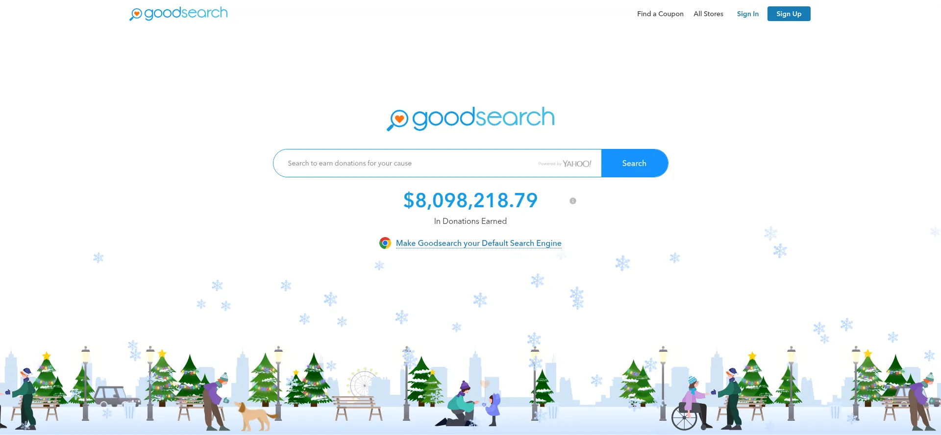 Website screenshot of Goodsearch.com
