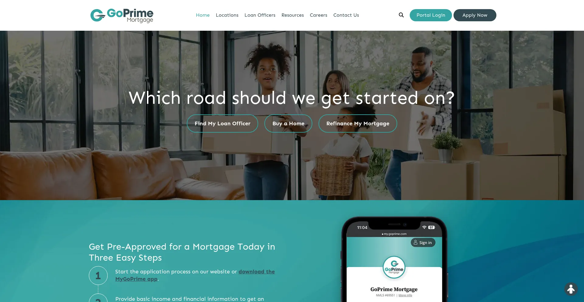 Website screenshot of Goprime.com