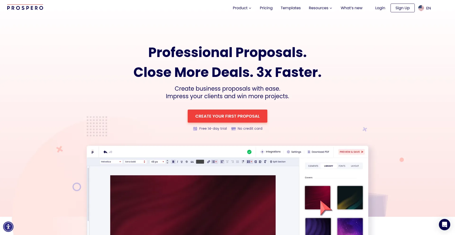Website screenshot of Goprospero.com
