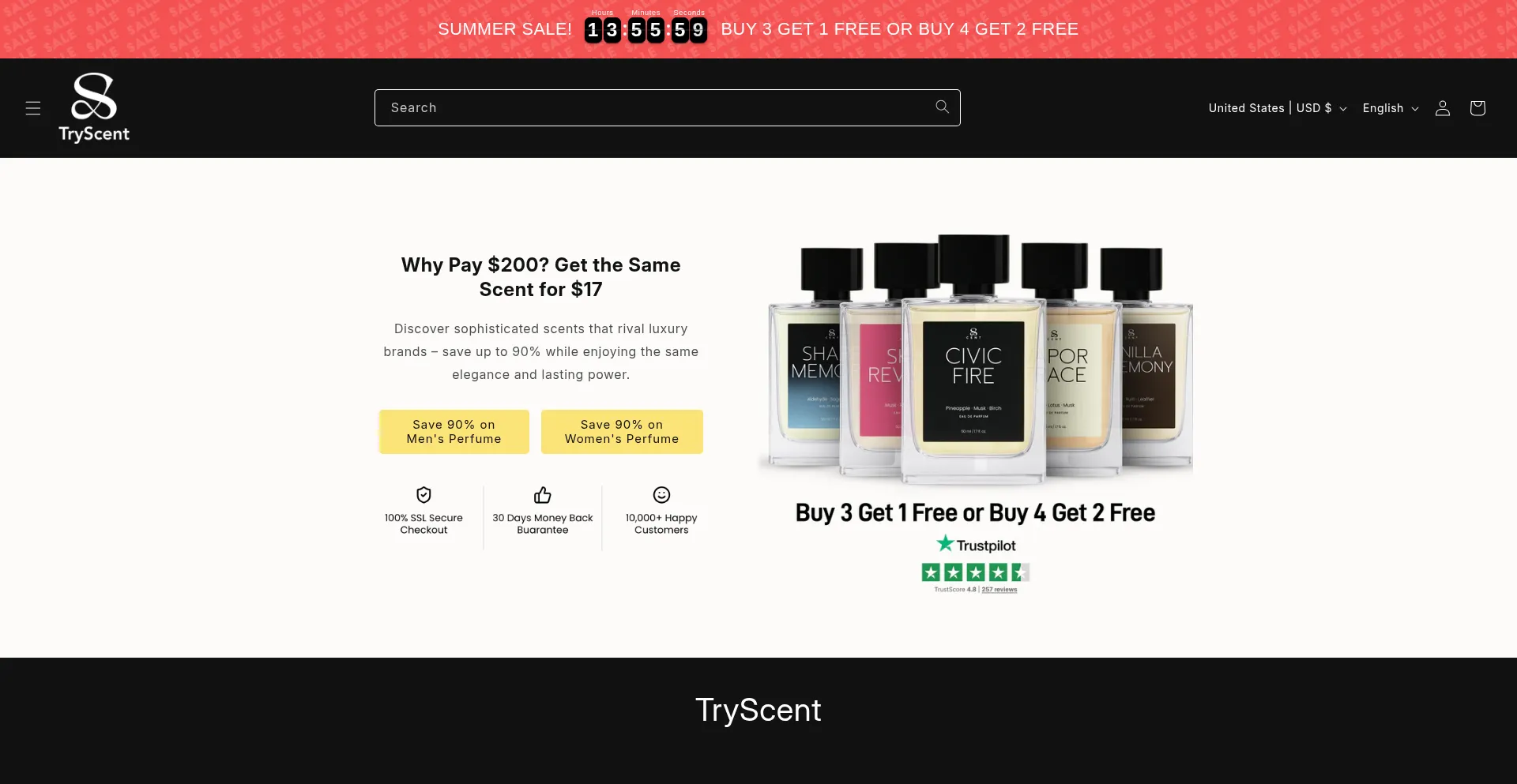 Website screenshot of Goscent.co