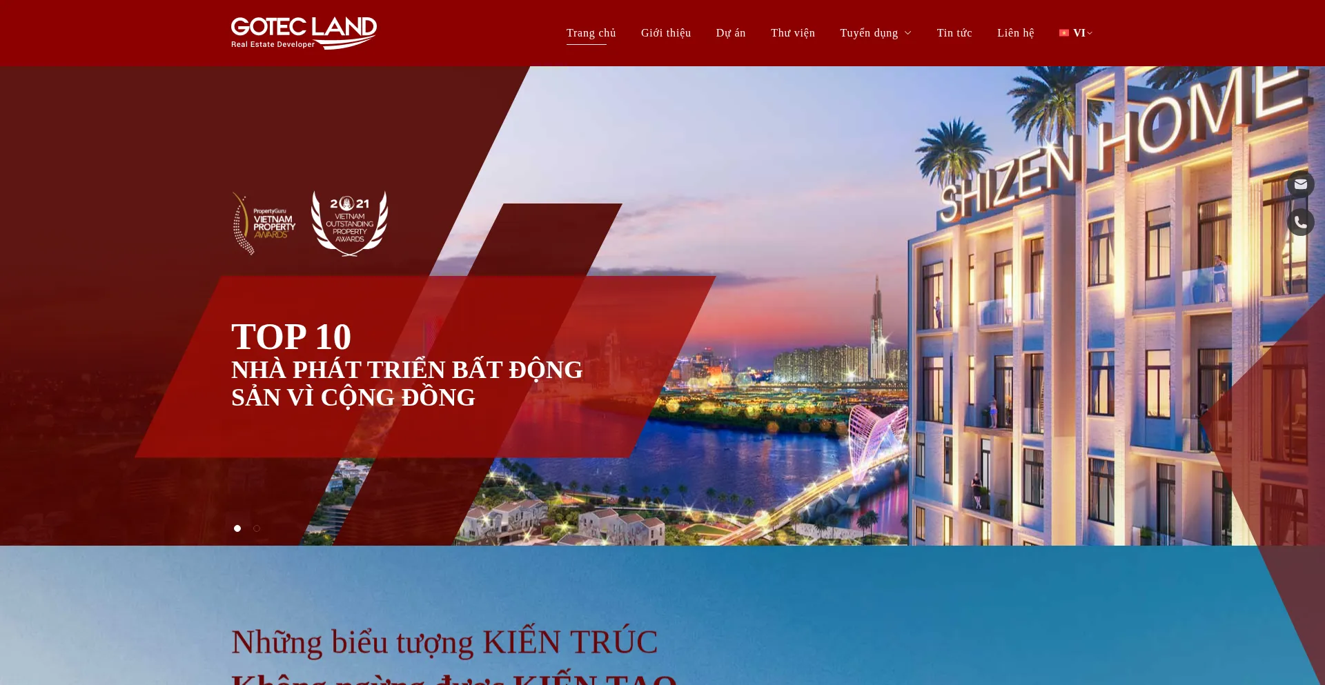 Website screenshot of Gotecland.vn