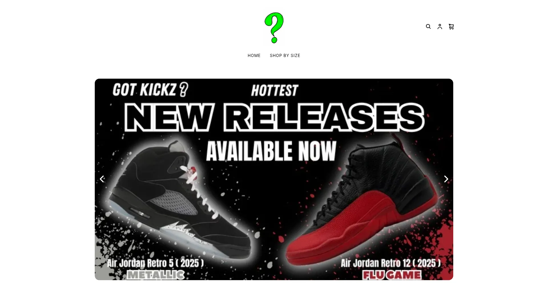 Website screenshot of Gotkickz.shop